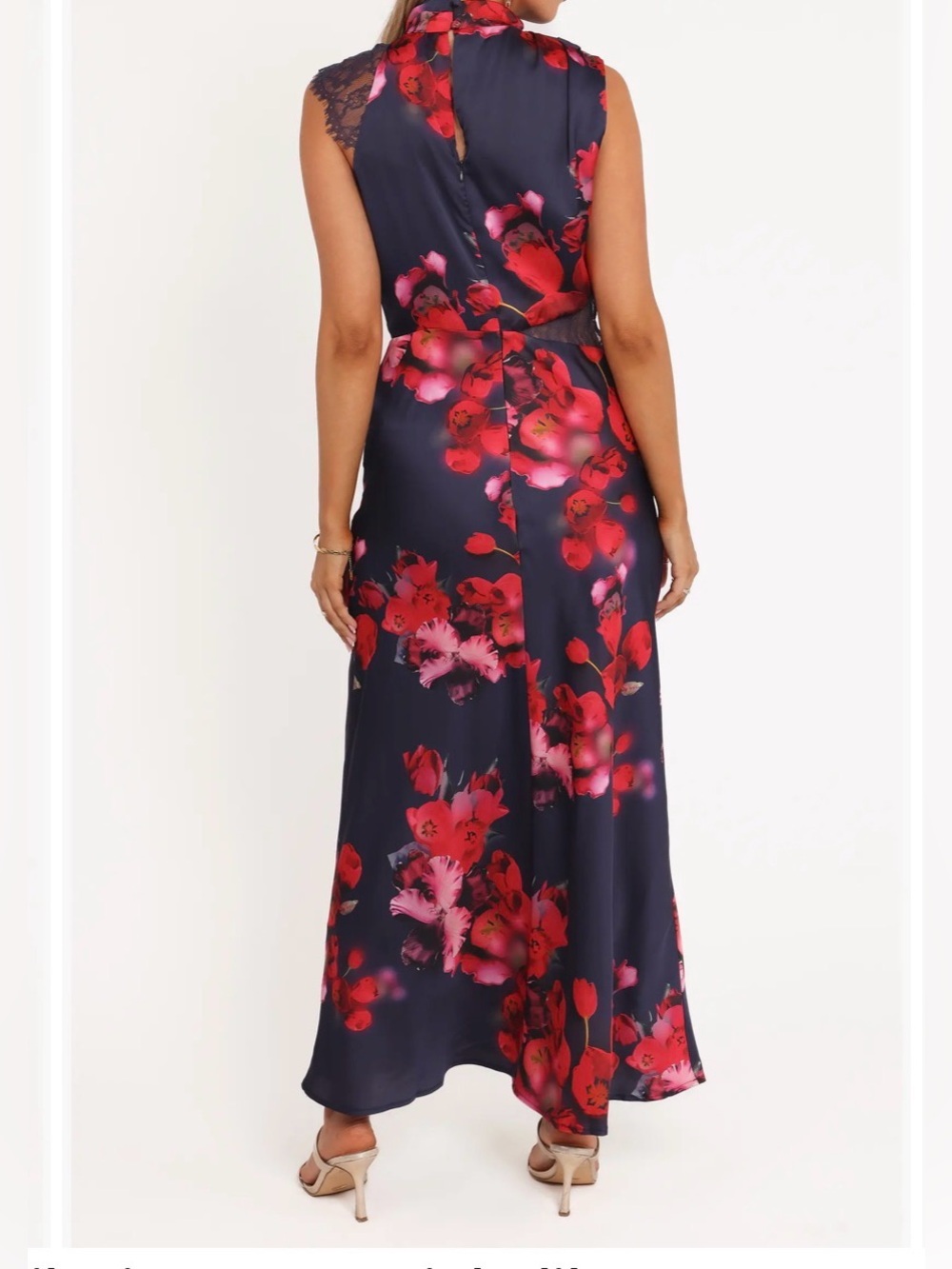 Petal & Pup Annabelle Floral Cowl Neck Satin Maxi Dress M - Picture 2 of 6